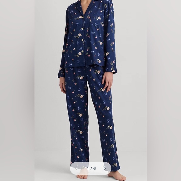 Women’s Lauren Ralph Lauren Floral Cotton-Blend Sateen Sleep Set - Picture 2 of 3